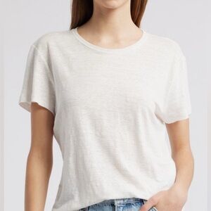 FRAME DENIM EUC Sz XL White Linen Slouchy Tee